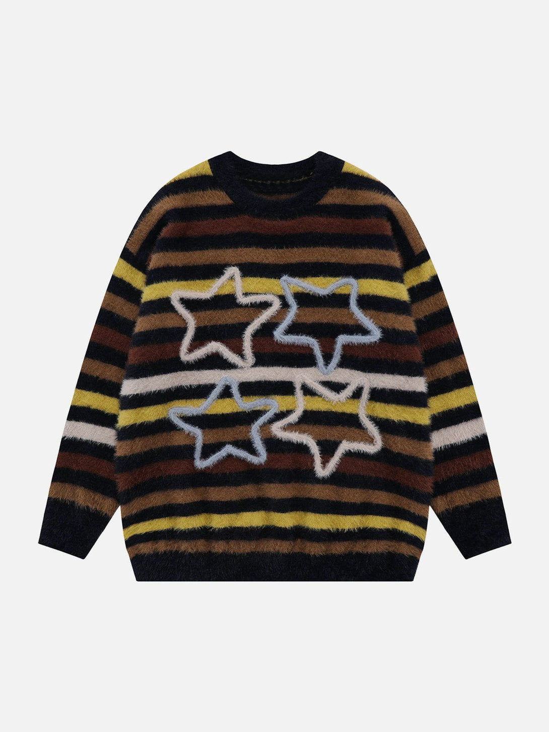 Levefly - Color Striped Star Sweater - Streetwear Fashion - levefly.com