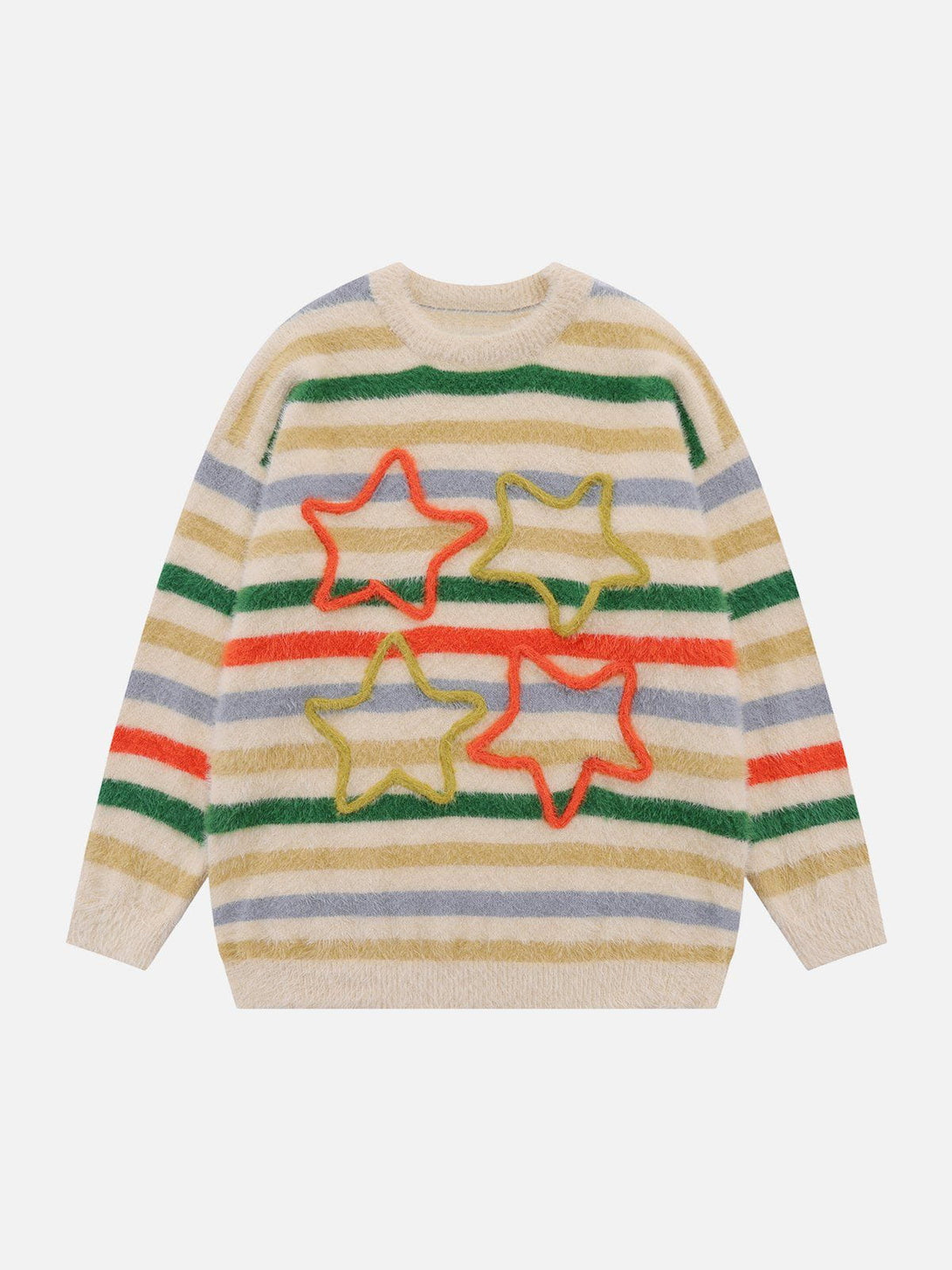 Levefly - Color Striped Star Sweater - Streetwear Fashion - levefly.com