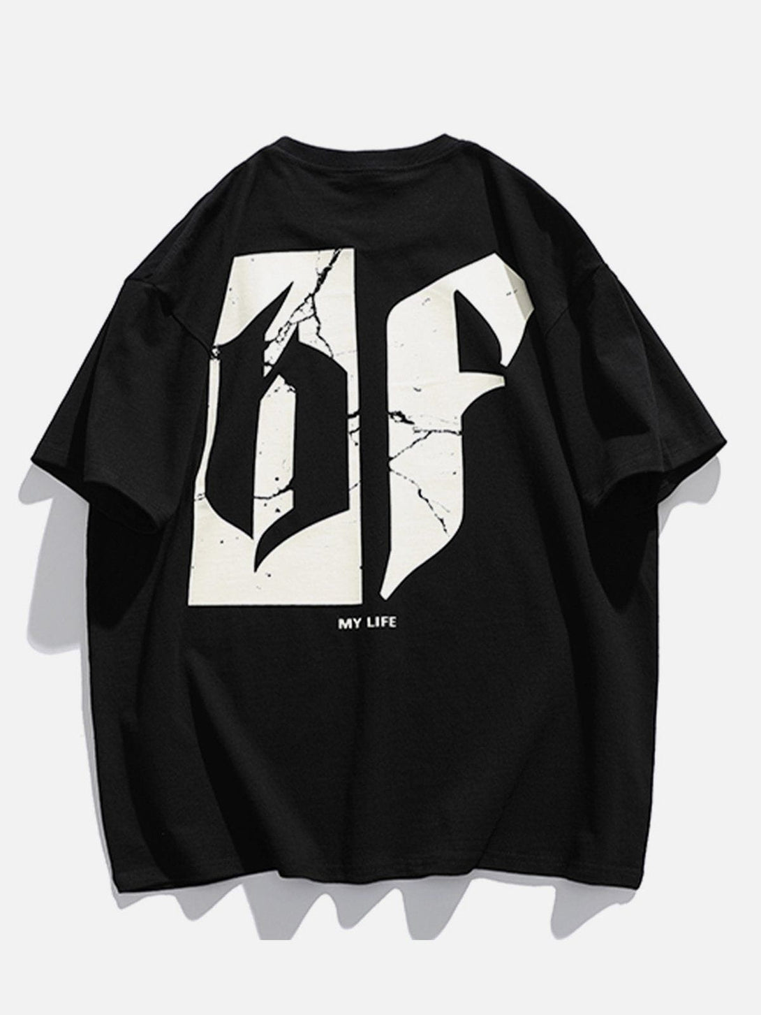 Levefly - Cracked Back Letters Graphic Tee - Streetwear Fashion - levefly.com