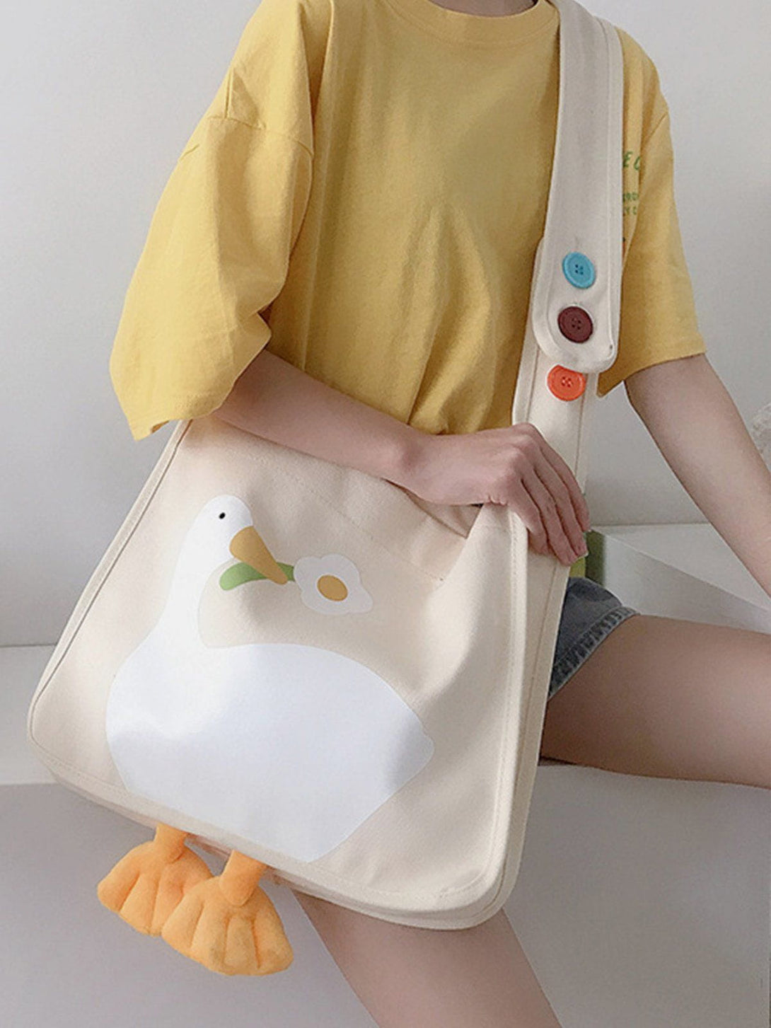 Levefly - Cute Duck Canvas Bag - Streetwear Fashion - levefly.com