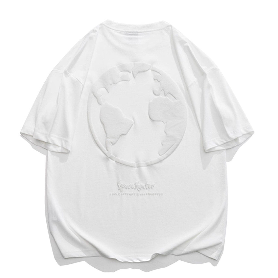 Levefly - Earth Graphic Solid Color Tee - Streetwear Fashion - levefly.com