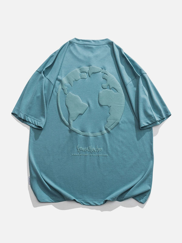 Levefly - Earth Graphic Solid Color Tee - Streetwear Fashion - levefly.com