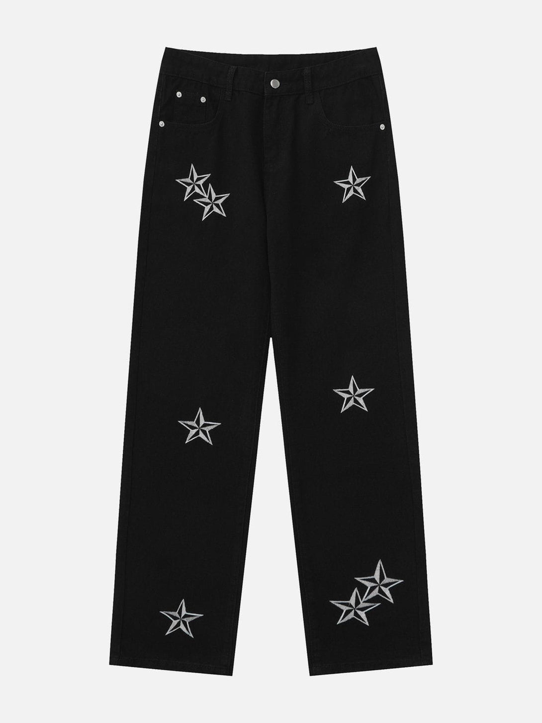 Levefly - Embroidered Star Jeans - Streetwear Fashion - levefly.com