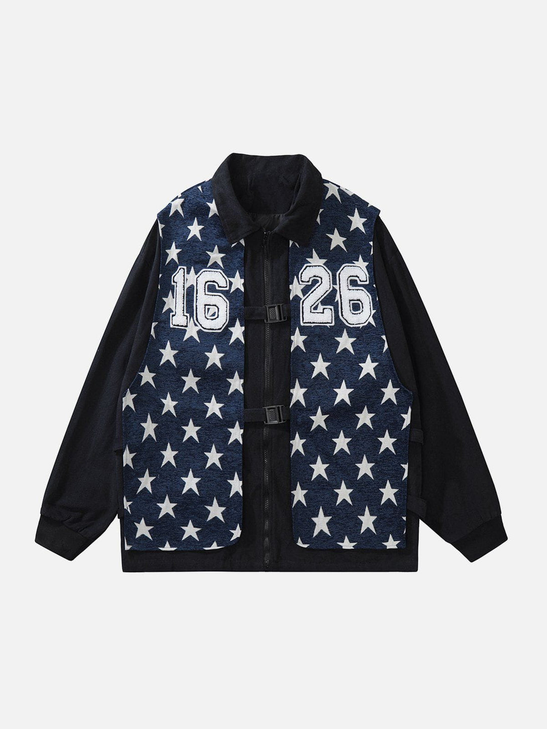 Levefly - Fake Two Piece Pentagram Jacket - Streetwear Fashion - levefly.com