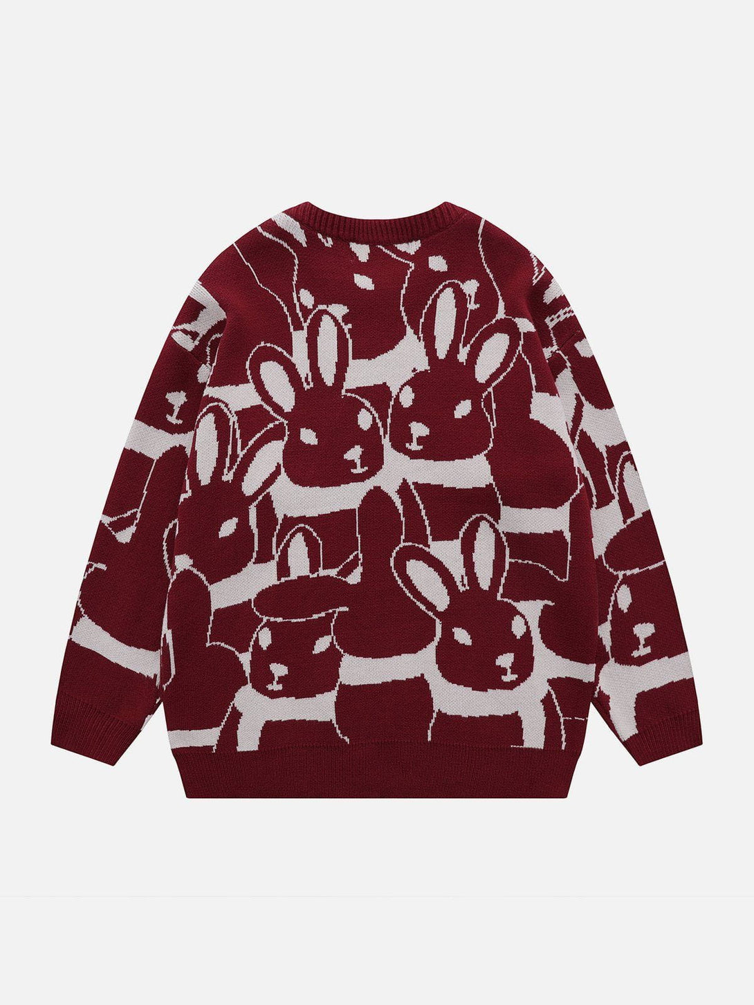 Levefly - Full Rabbit Jacquard Knit Sweater - Streetwear Fashion - levefly.com