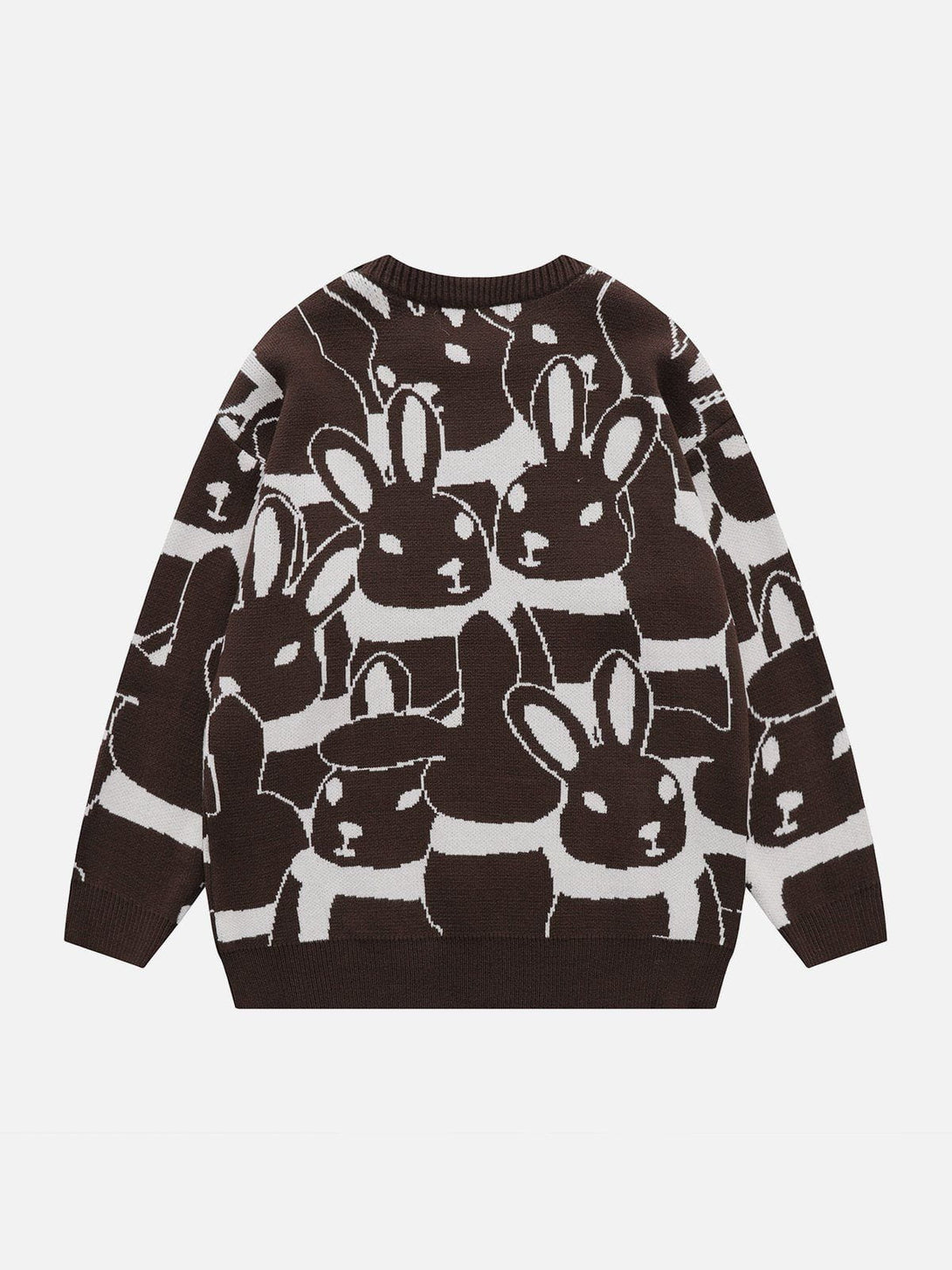 Levefly - Full Rabbit Jacquard Knit Sweater - Streetwear Fashion - levefly.com