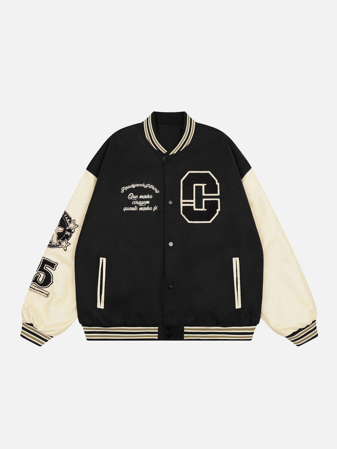 Levefly - Letter Embroidery Varsity Jacket - Streetwear Fashion - levefly.com