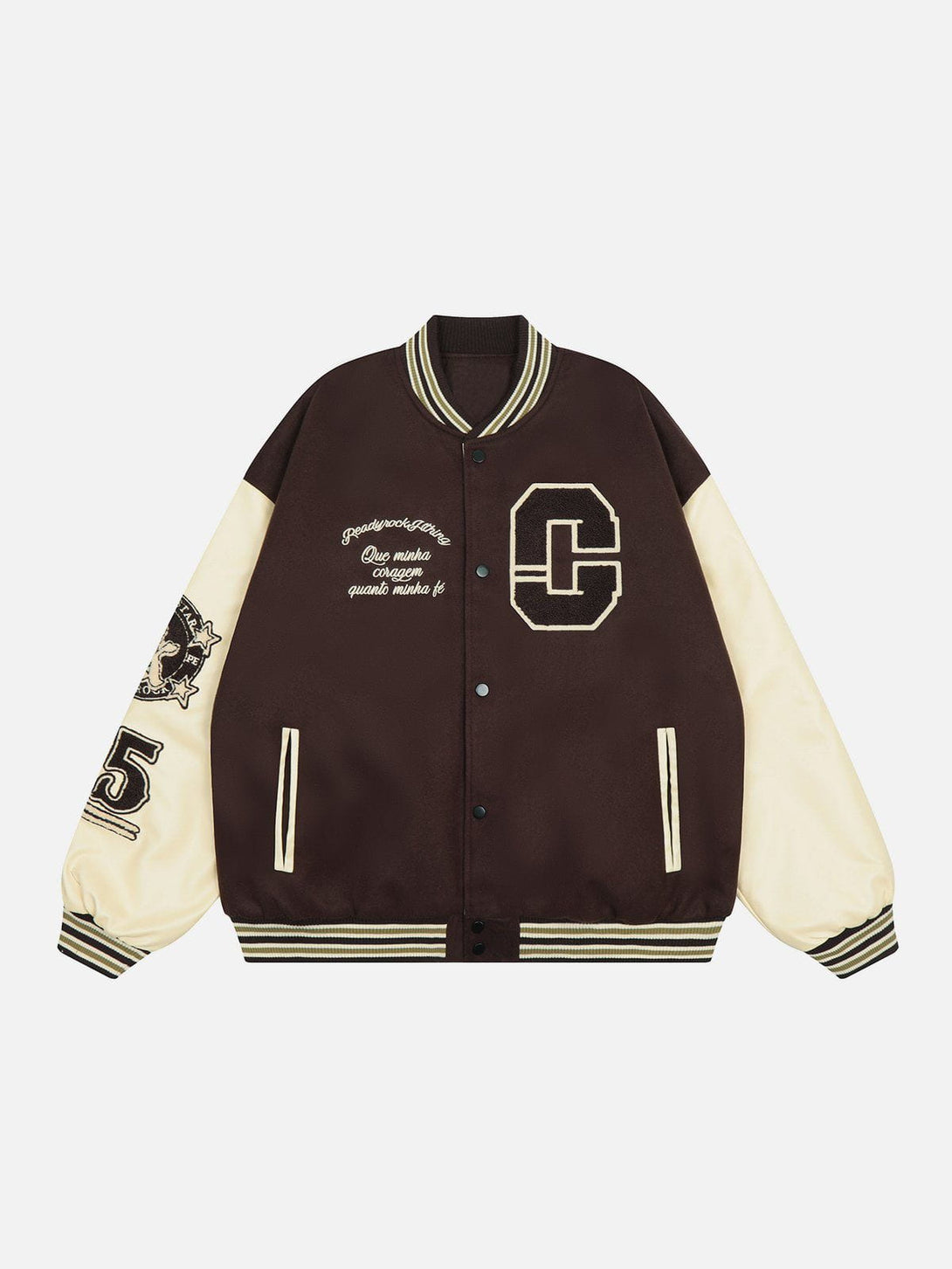 Levefly - Letter Embroidery Varsity Jacket - Streetwear Fashion - levefly.com