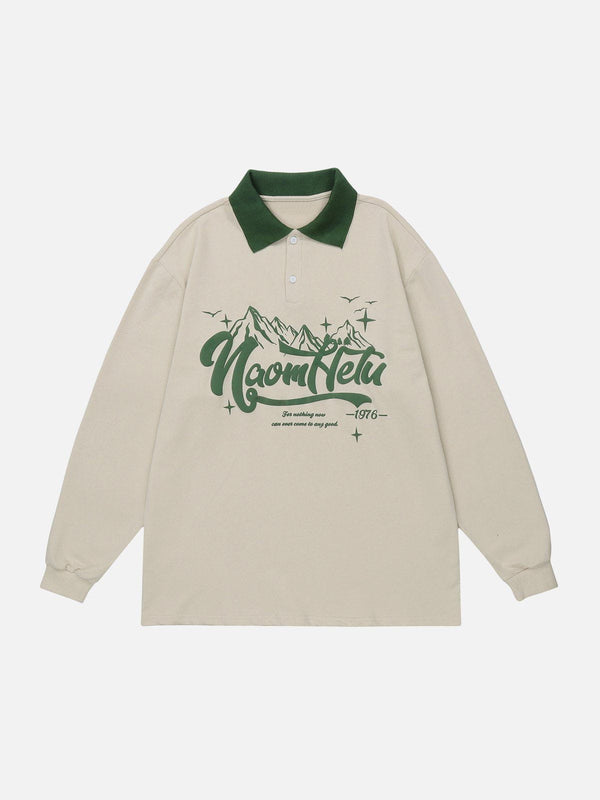 Levefly - Mountain Peak Print Sweatshirt - Streetwear Fashion - levefly.com