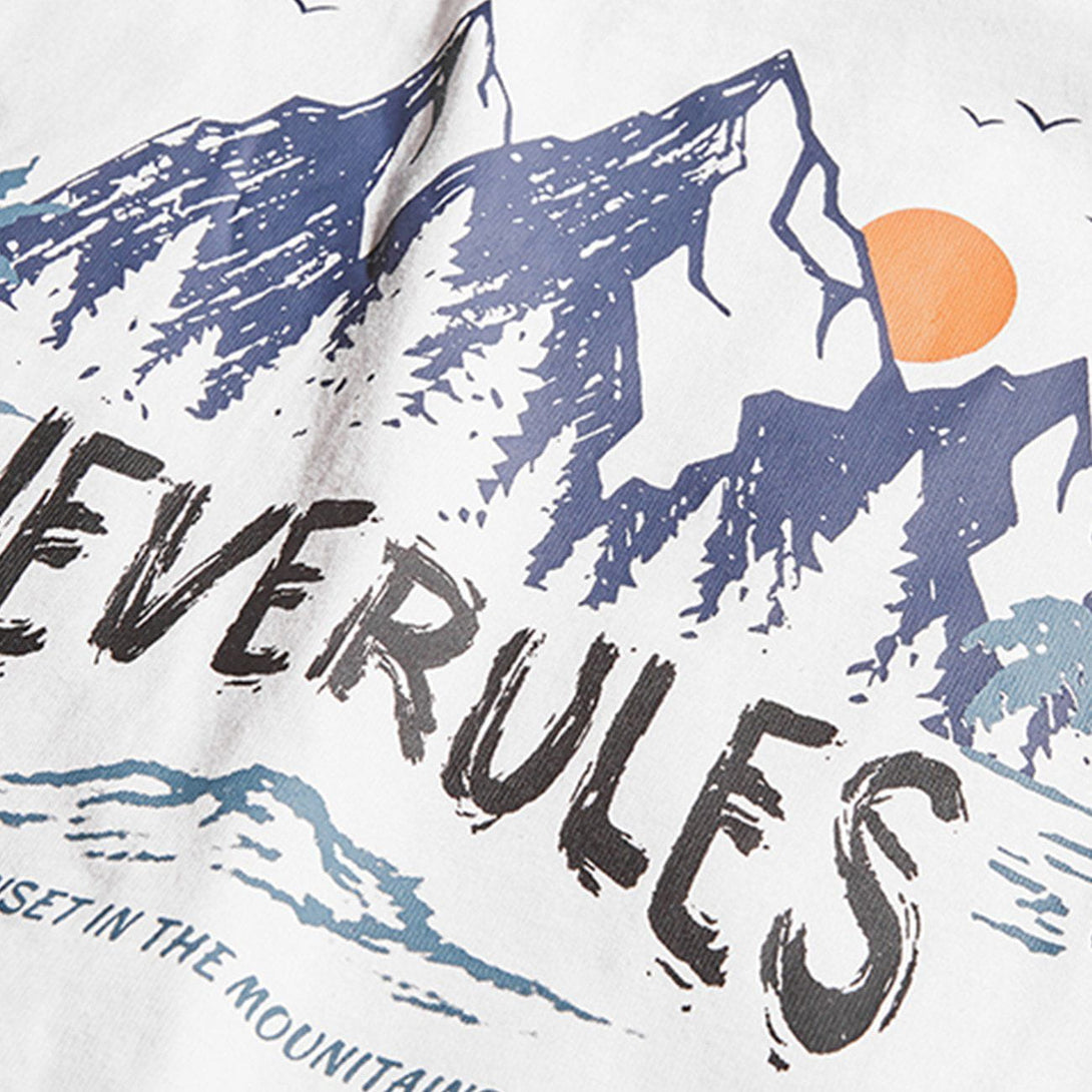 Levefly - Mountain Print Tee - Streetwear Fashion - levefly.com