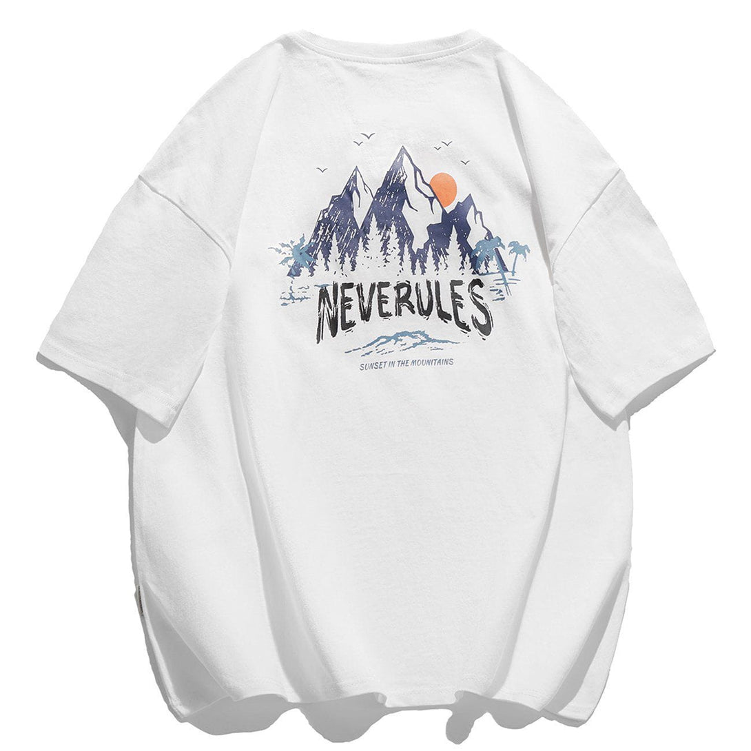 Levefly - Mountain Print Tee - Streetwear Fashion - levefly.com