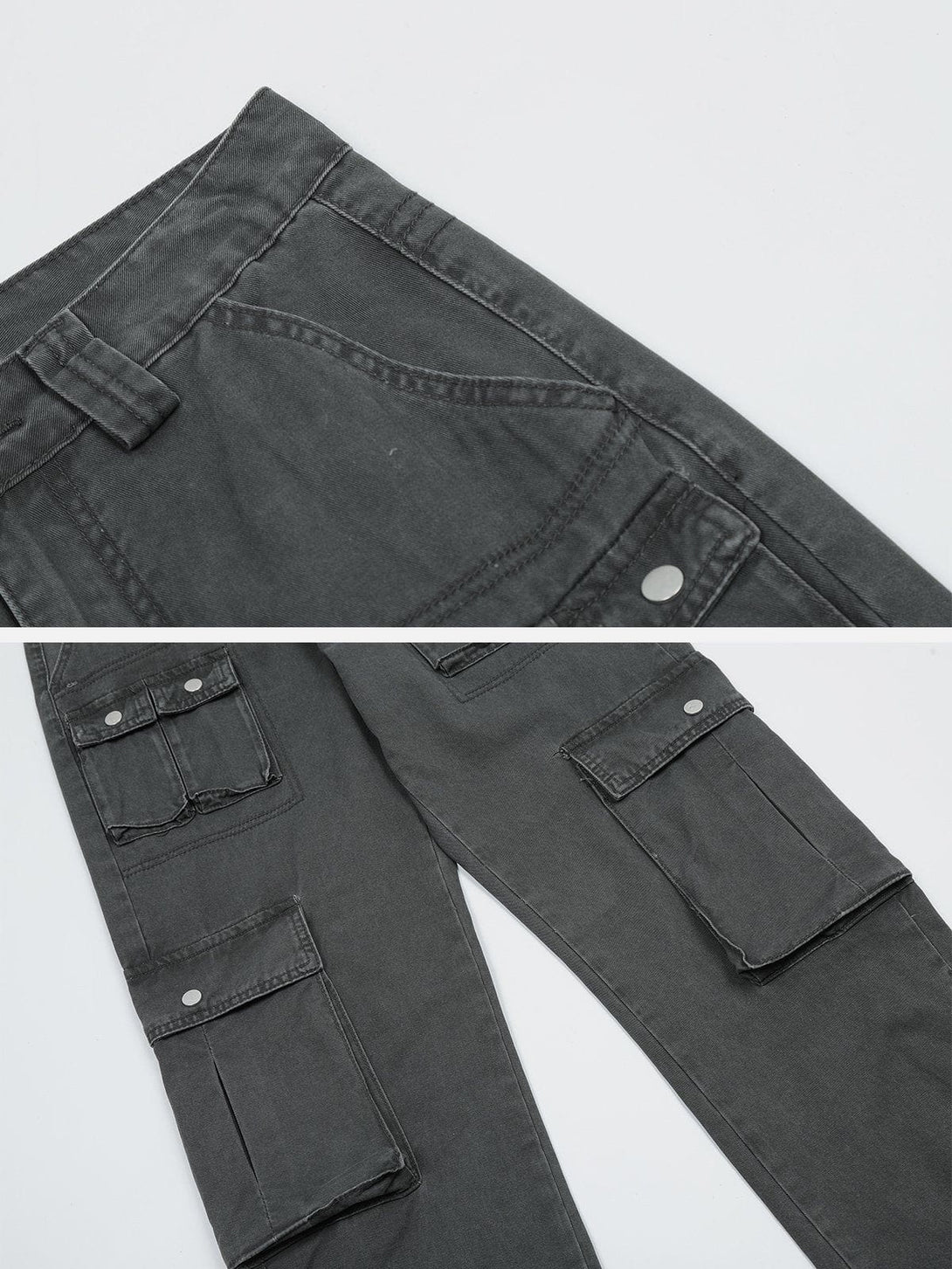 Levefly - Multi Pocket Denim Cargo Pants - Streetwear Fashion - levefly.com