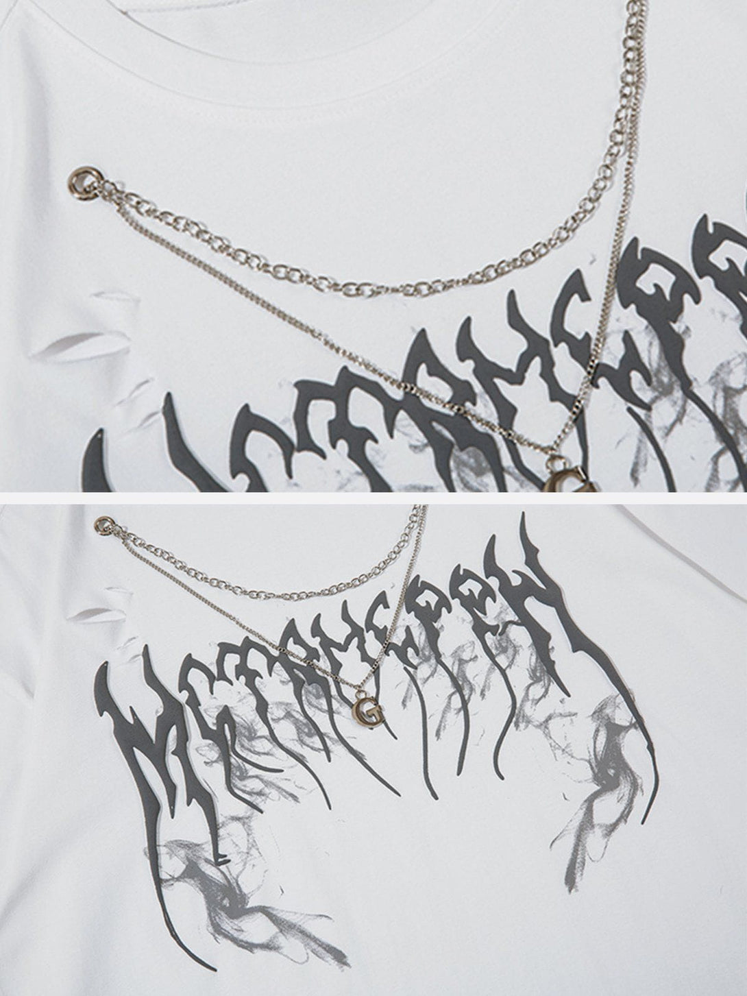 Levefly - Necklace Lightning Print Tee - Streetwear Fashion - levefly.com