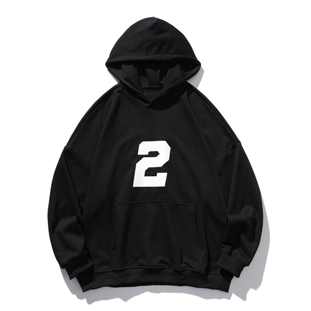 Levefly - Number “2” Print Hoodie - Streetwear Fashion - levefly.com