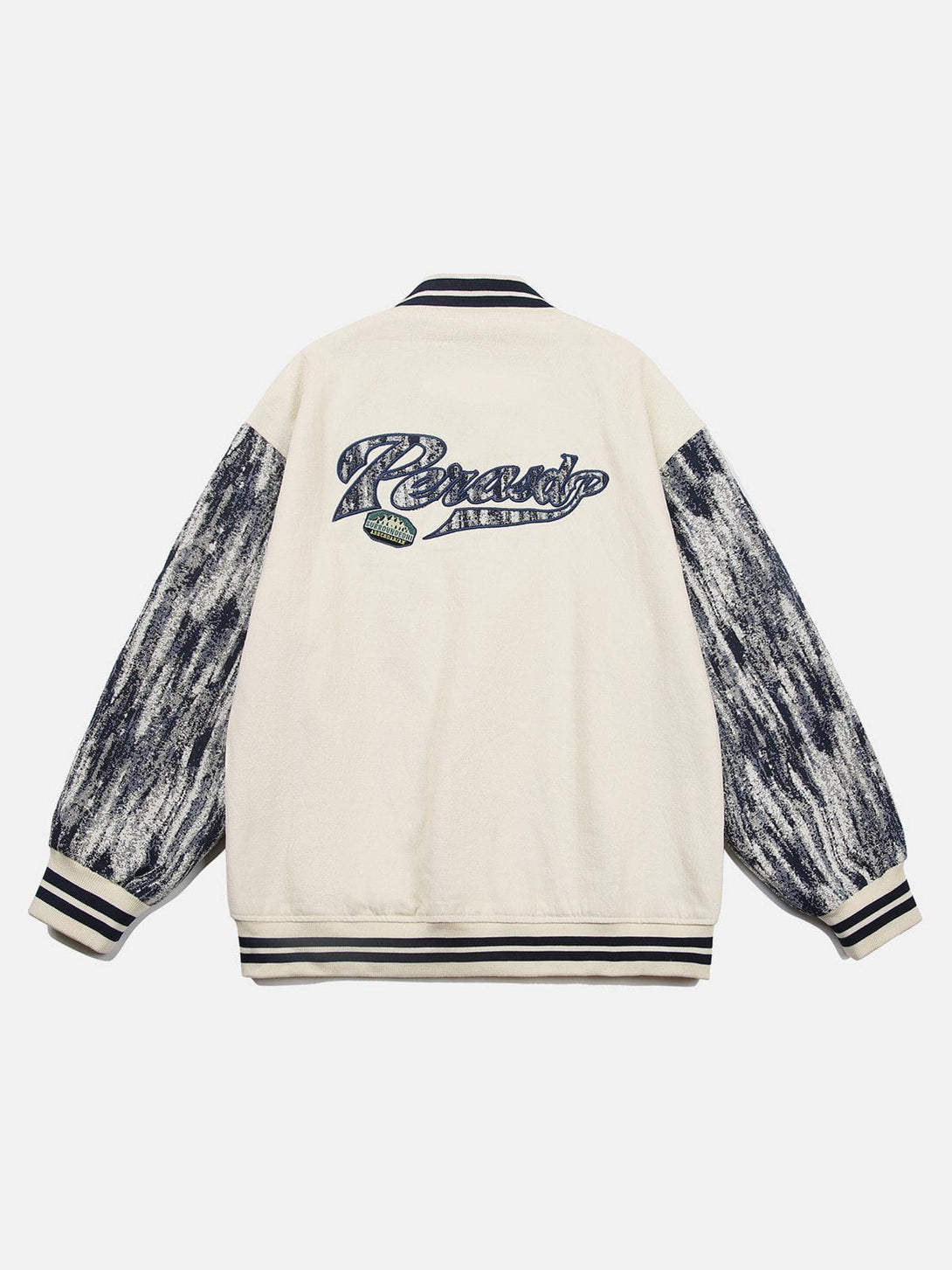 Levefly - "P" Print Color Matching Varsity Jacket - Streetwear Fashion - levefly.com