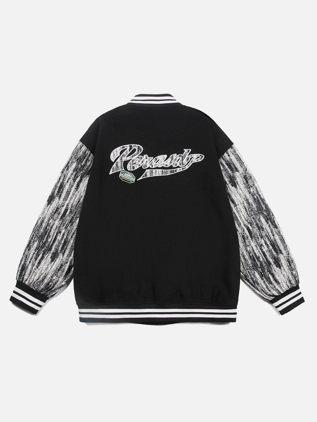 Levefly - "P" Print Color Matching Varsity Jacket - Streetwear Fashion - levefly.com