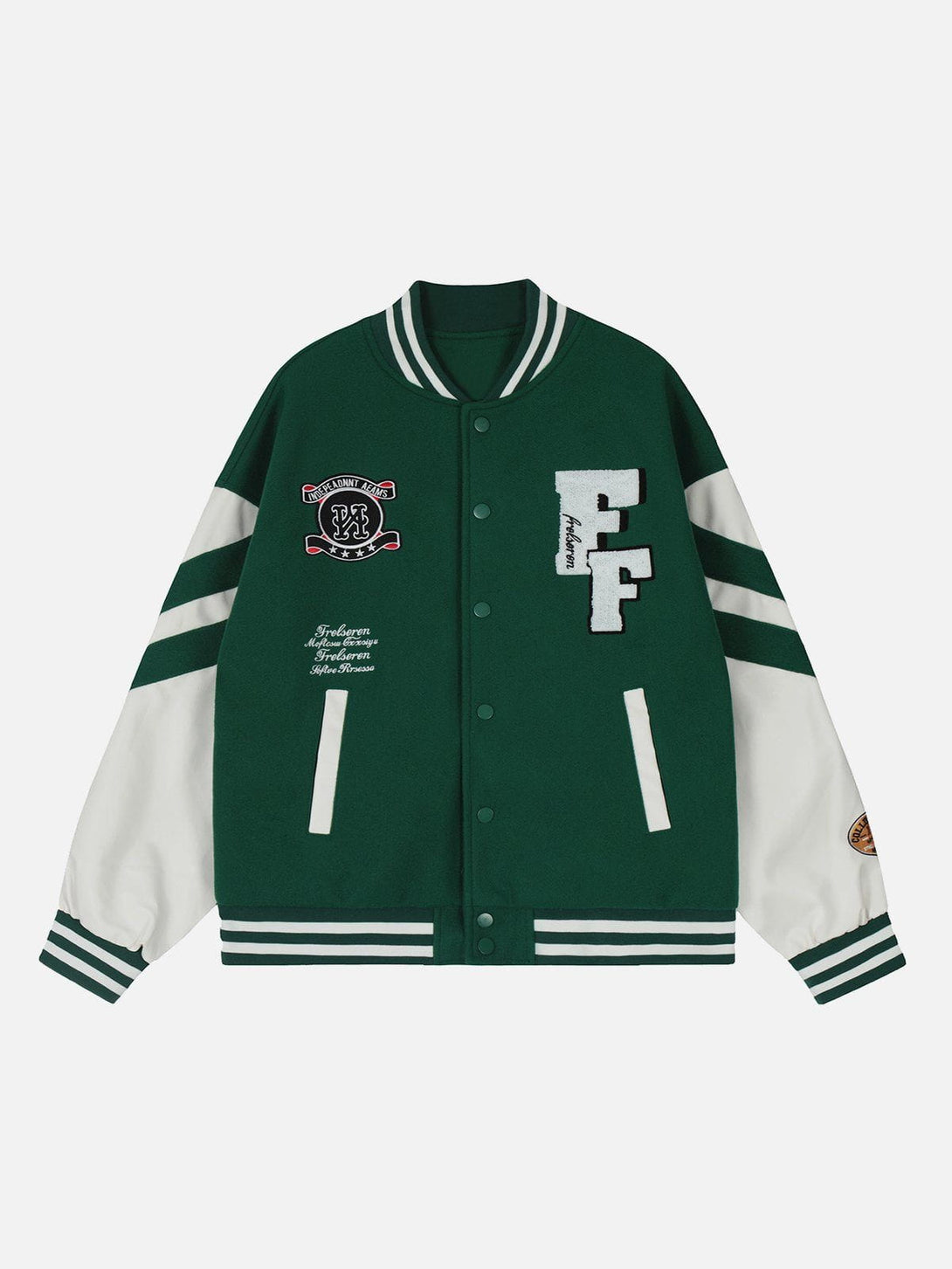 Levefly - Patchwork Stripe Varsity Jacket - Streetwear Fashion - levefly.com