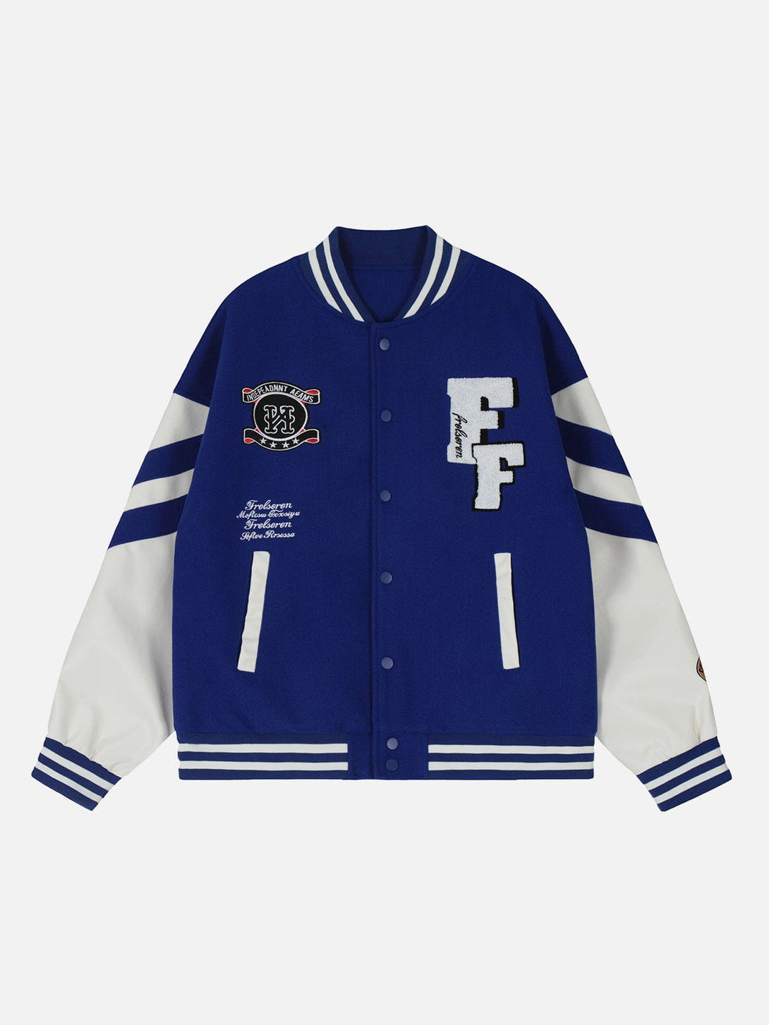 Levefly - Patchwork Stripe Varsity Jacket - Streetwear Fashion - levefly.com