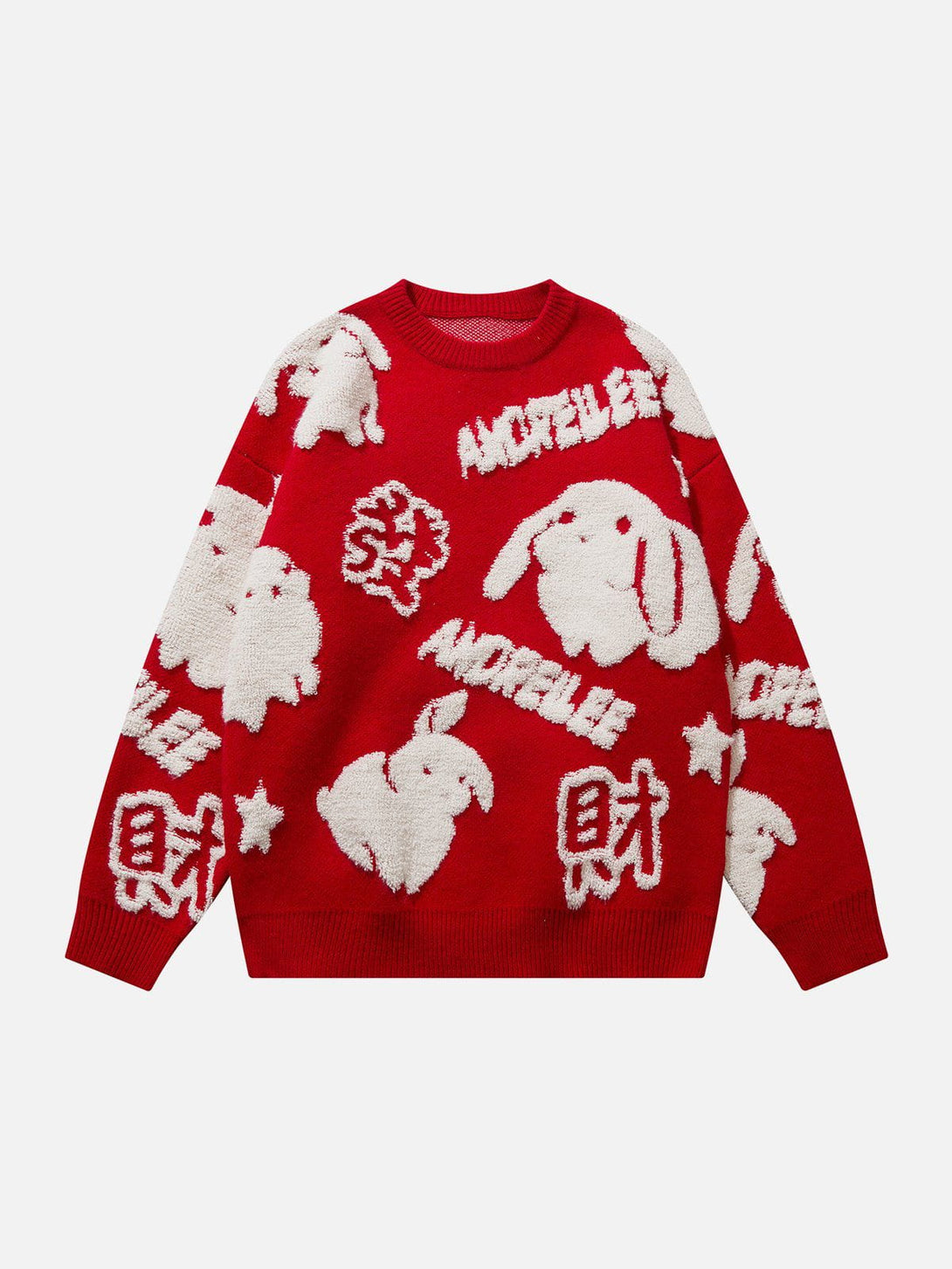 Levefly - Plush Rabbit Embroidery Sweater - Streetwear Fashion - levefly.com