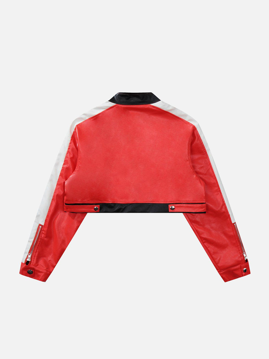 Levefly - Pu Leather Crop Motorcycle Jacket - Streetwear Fashion - levefly.com