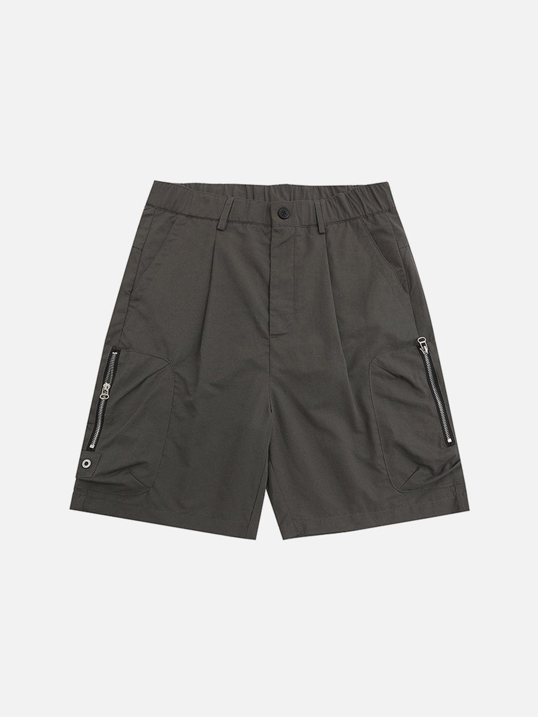 Levefly - Solid Color Side Zipper Pockets Cargo Shorts - Streetwear Fashion - levefly.com