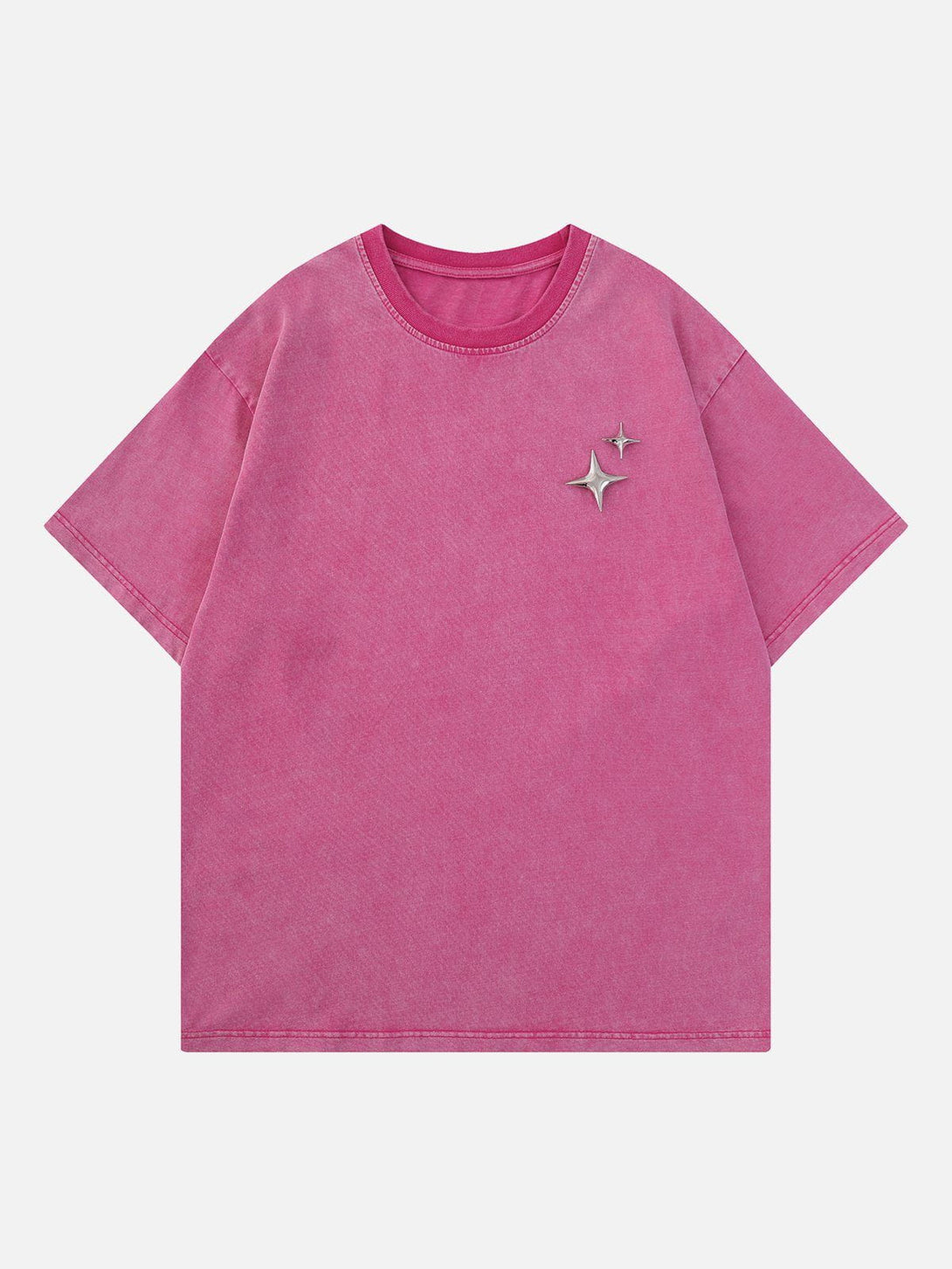 Levefly - Star Print Washed Tee - Streetwear Fashion - levefly.com