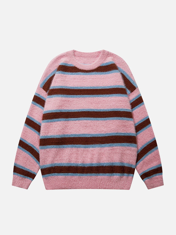 Levefly - Striped Jacquard Sweater - Streetwear Fashion - levefly.com