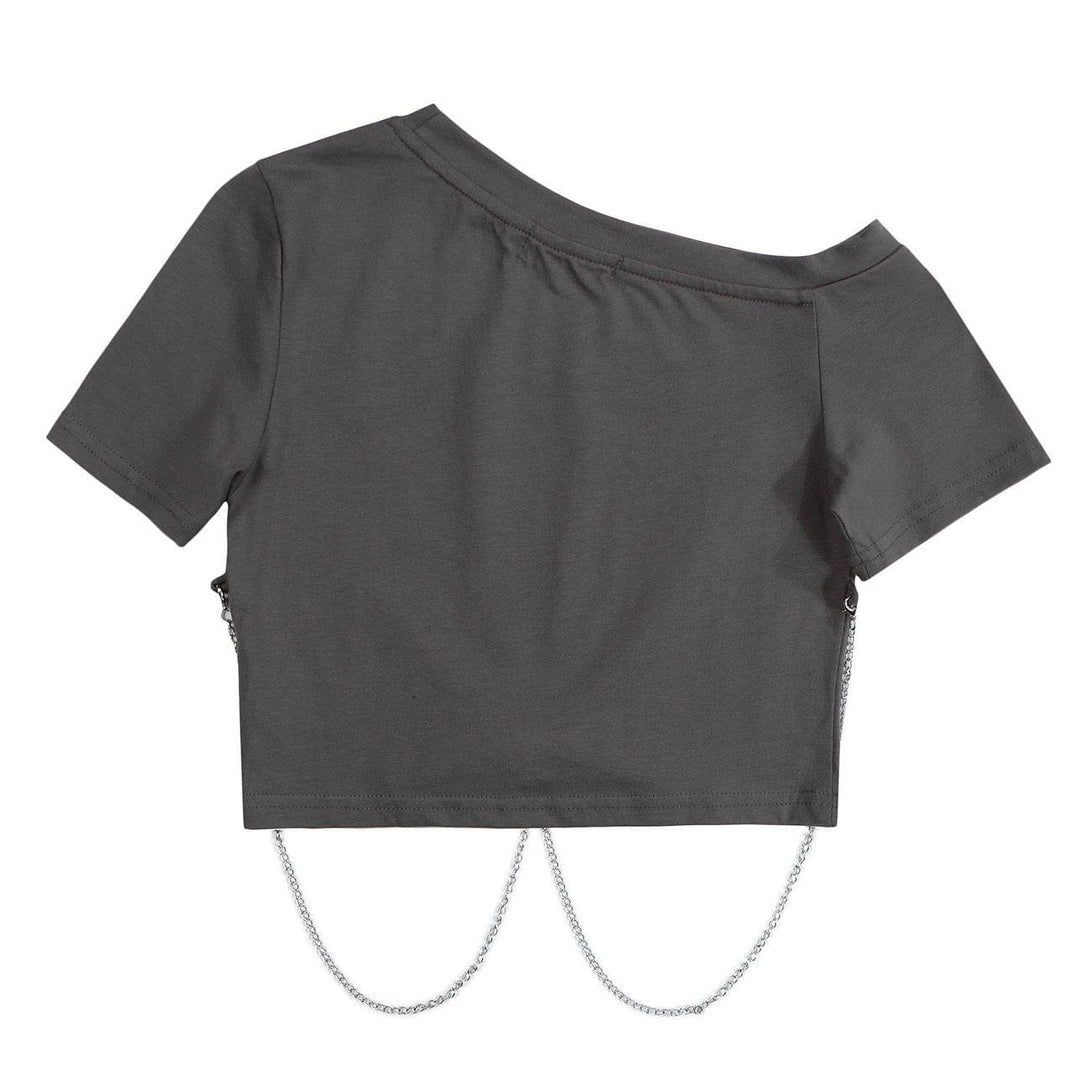 Levefly - "Stunning" Chain Crop Tee - Streetwear Fashion - levefly.com