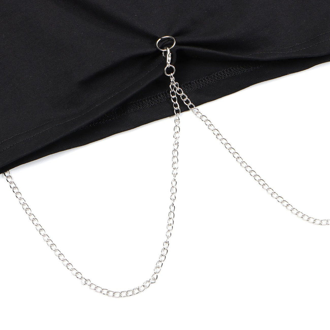 Levefly - "Stunning" Chain Crop Tee - Streetwear Fashion - levefly.com