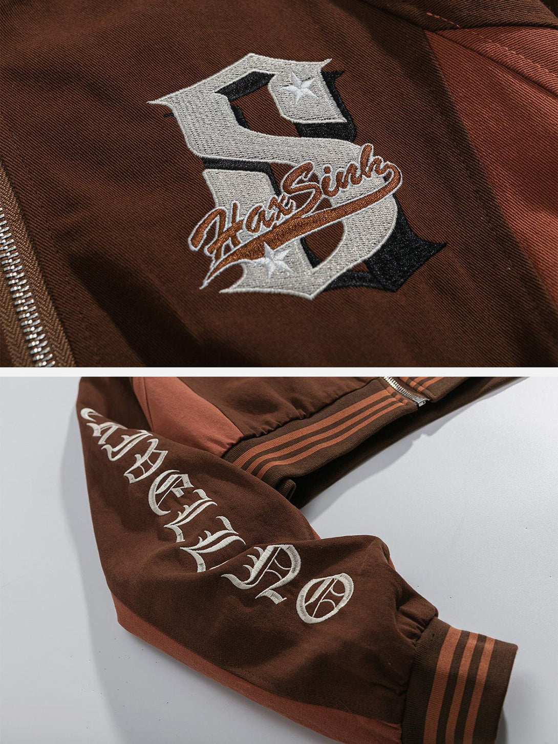 Levefly - Vintage Monogram Patchwork Regular Jackets - Streetwear Fashion - levefly.com