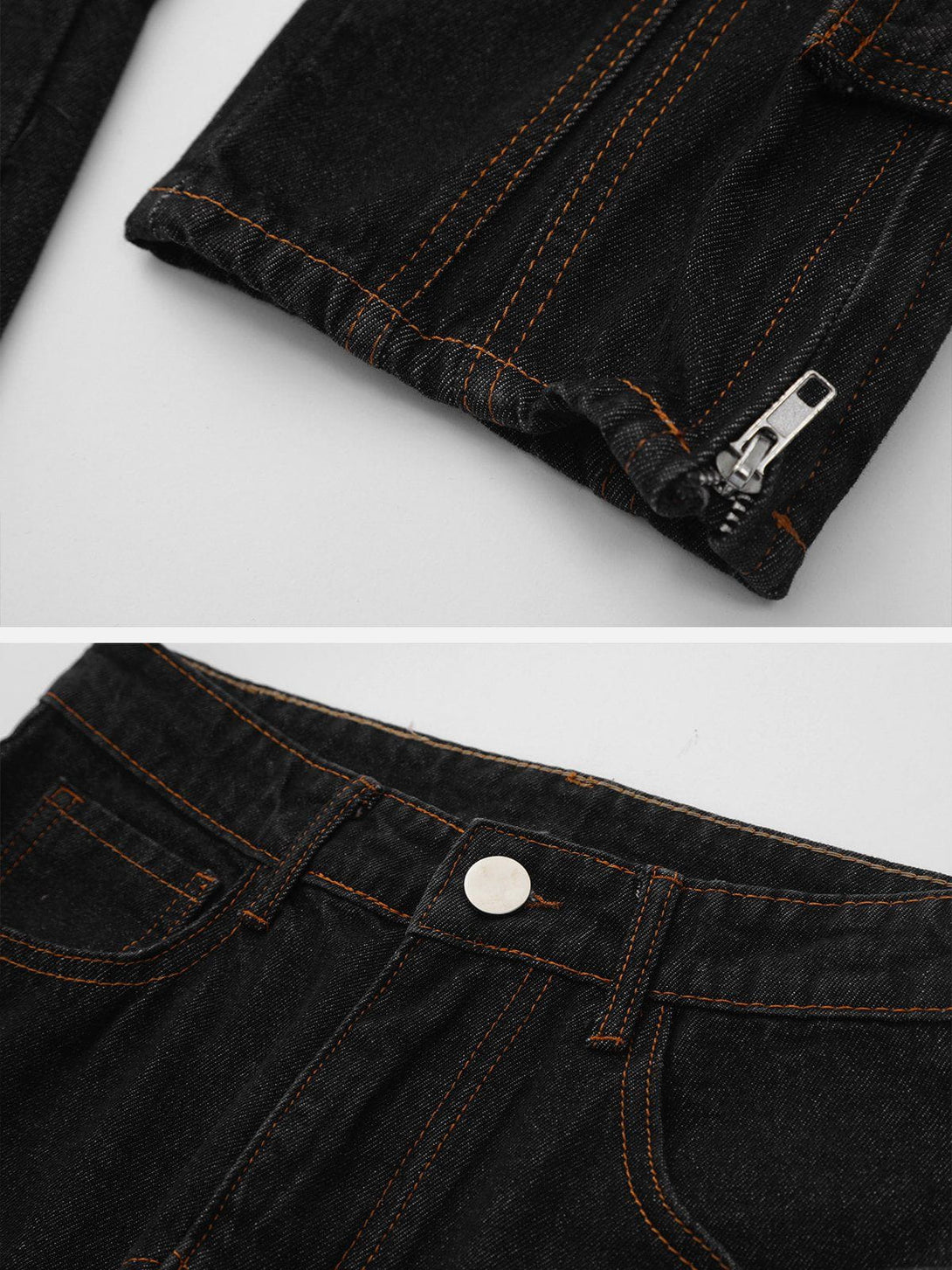 Levefly - Vintage Washed Pocket Jeans - Streetwear Fashion - levefly.com