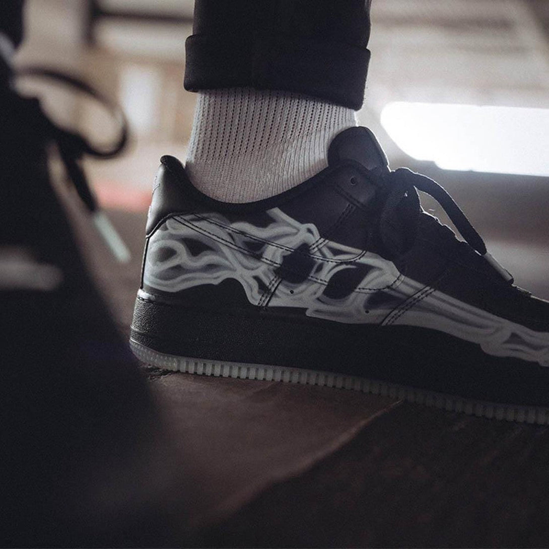 Nike Air Force 1 '07 QS 'Black Skeleton'- Streetwear Fashion 950 - levefly.com