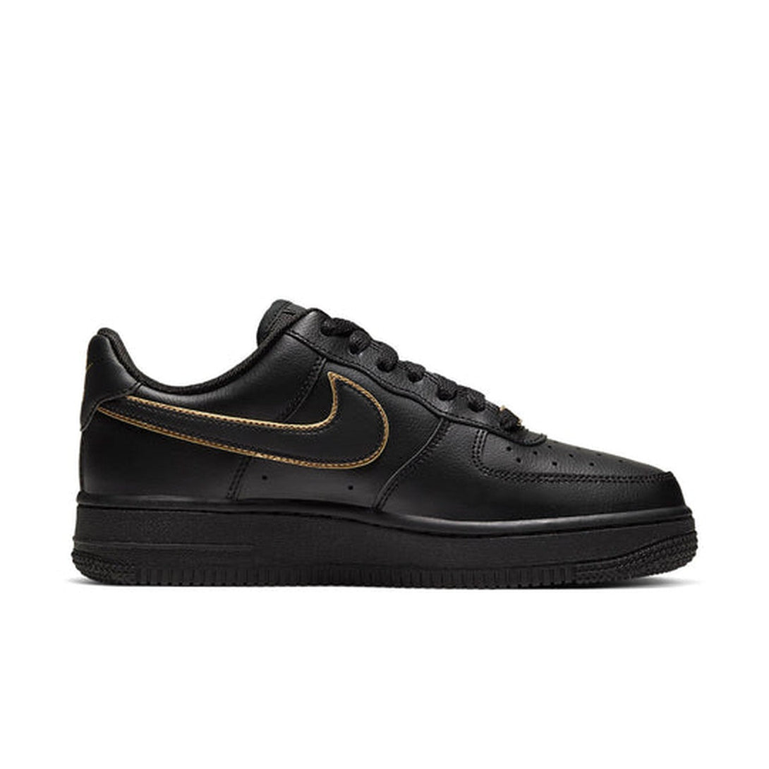 Nike Air Force 1 Low '07 Essential 'Black Gold Swoosh'- Streetwear Fashion 950 - levefly.com