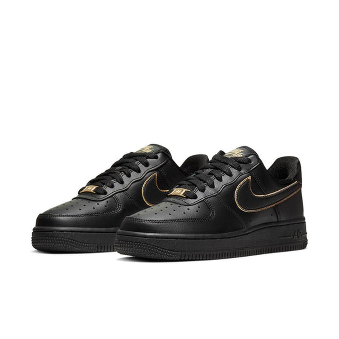 Nike Air Force 1 Low '07 Essential 'Black Gold Swoosh'- Streetwear Fashion 950 - levefly.com