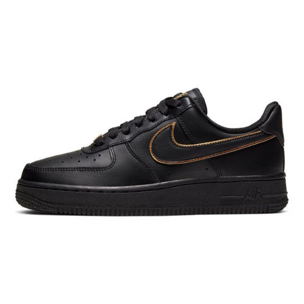 Nike Air Force 1 Low '07 Essential 'Black Gold Swoosh'- Streetwear Fashion 950 - levefly.com