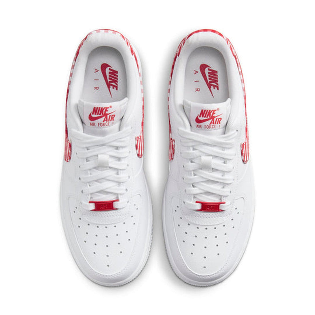 Nike Air Force 1 Low '07 Essential 'Mystic Red Gingham'- Streetwear Fashion 950 - levefly.com