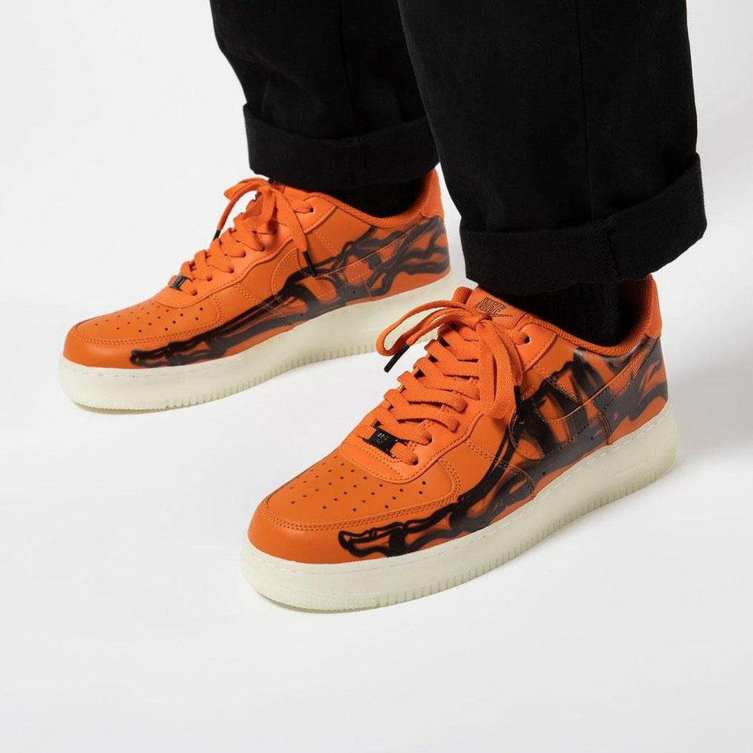 Nike Air Force 1 Low 'Orange Skeleton'- Streetwear Fashion 950 - levefly.com