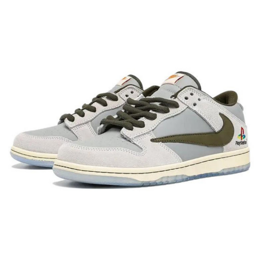 Nike Dunk Low x Travis Scott x PlayStation 'Gray White'- Streetwear Fashion 950 - levefly.com