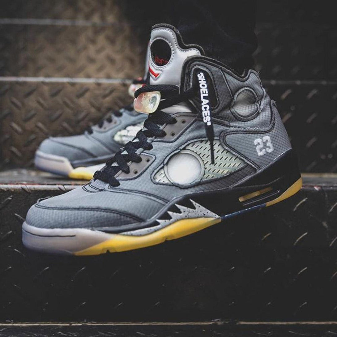 OFF-WHITE x Air Jordan 5 Retro SP 'Muslin'- Streetwear Fashion 950 - levefly.com