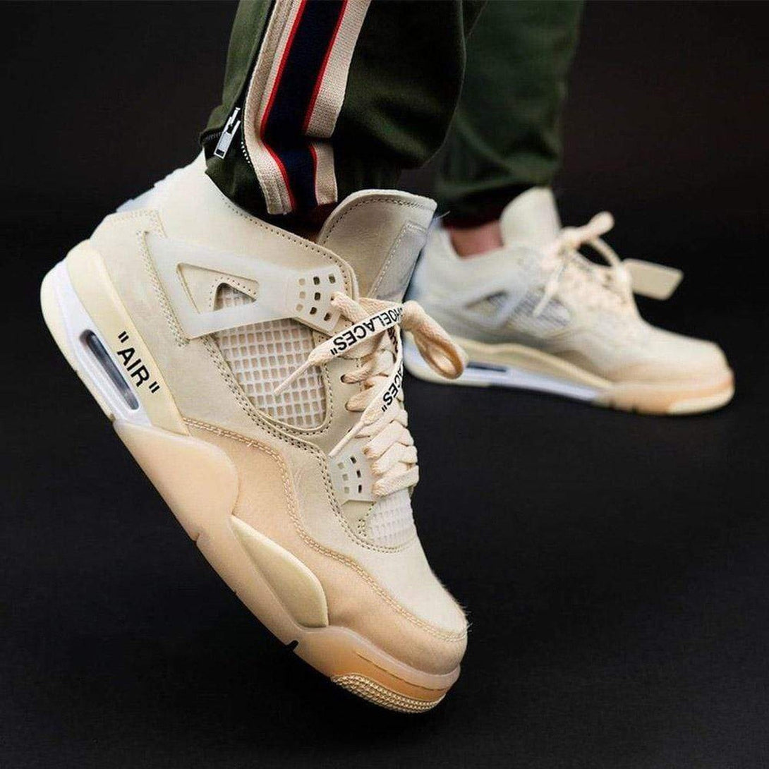 OFF-WHITE x Wmns Air Jordan 4 SP 'Sail'- Streetwear Fashion 950 - levefly.com