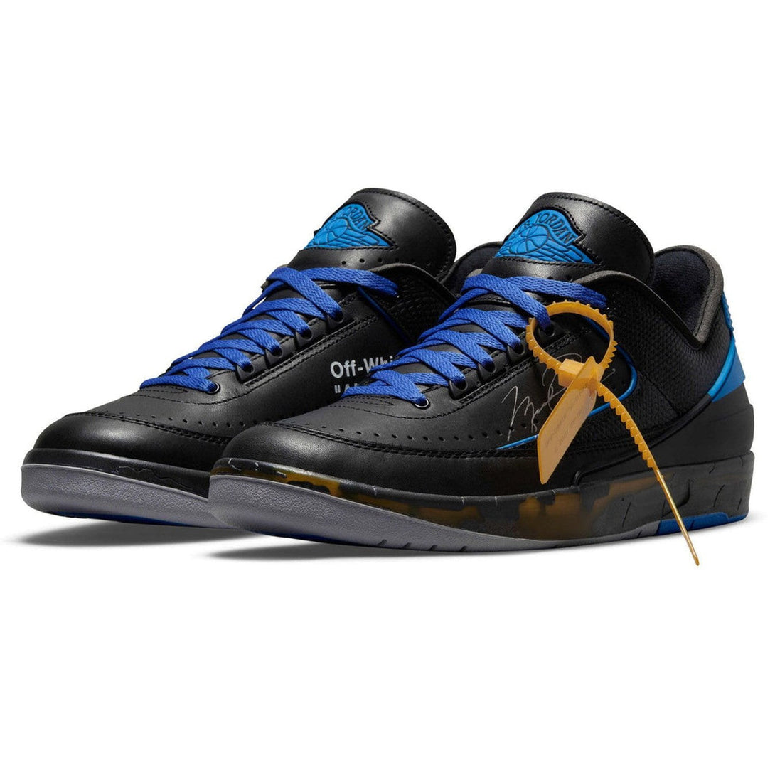 Off-White x Air Jordan 2 Retro Low SP 'Black Varsity Royal'- Streetwear Fashion 950 - levefly.com