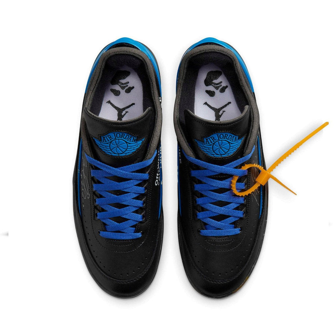 Off-White x Air Jordan 2 Retro Low SP 'Black Varsity Royal'- Streetwear Fashion 950 - levefly.com