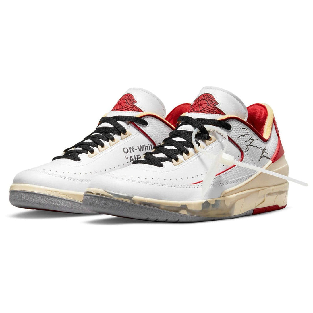 Off-White x Air Jordan 2 Retro Low SP 'White Varsity Red'- Streetwear Fashion 950 - levefly.com