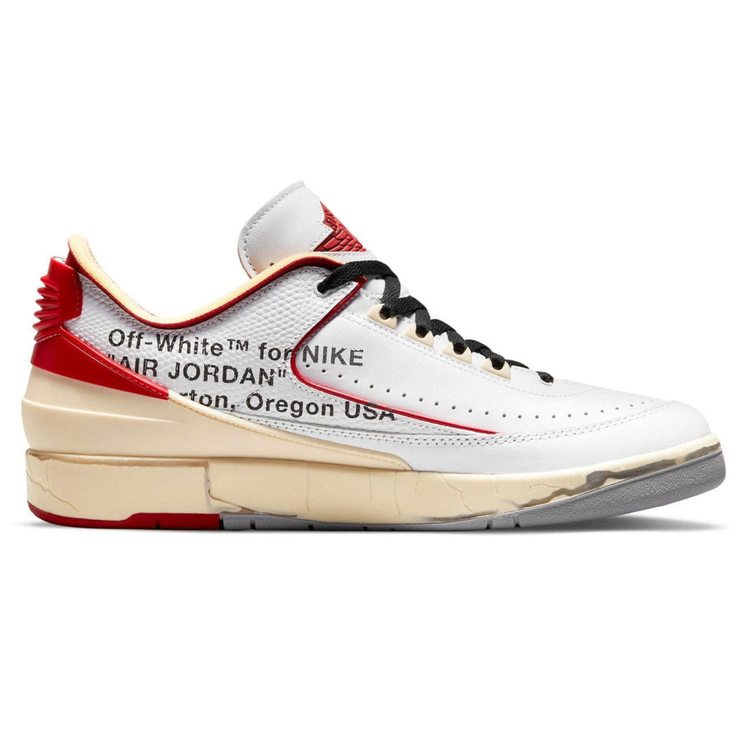 Off-White x Air Jordan 2 Retro Low SP 'White Varsity Red'- Streetwear Fashion 950 - levefly.com