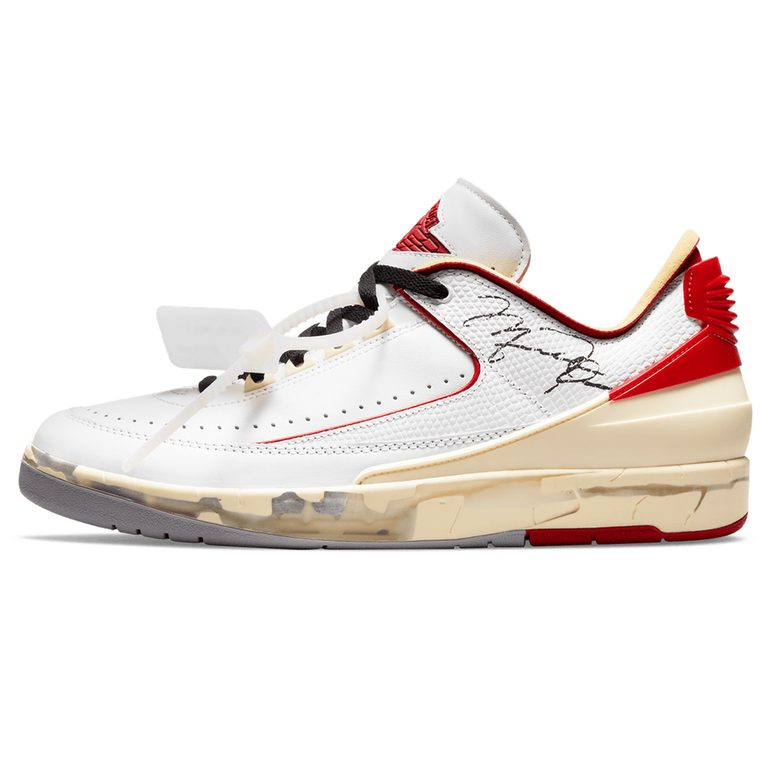 Off-White x Air Jordan 2 Retro Low SP 'White Varsity Red'- Streetwear Fashion 950 - levefly.com