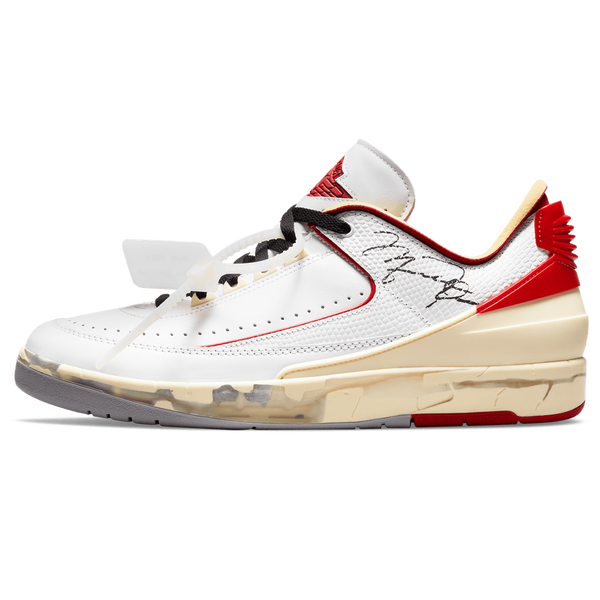 Off-White x Air Jordan 2 Retro Low SP 'White Varsity Red'- Streetwear Fashion 950 - levefly.com