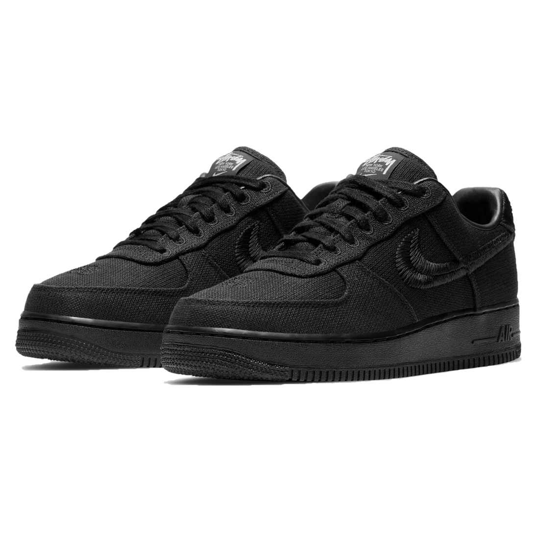 Stussy x Nike Air Force 1 Low 'Triple Black'- Streetwear Fashion 950 - levefly.com